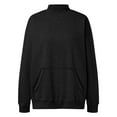 thumbnail image 4 of idosla Mock Neck Sweatshirt Women Oversized Turtleneck Pullover Long Sleeve Tops Fall Fashion Y2K Outfits With Pockets (Black, 3XL), 4 of 4