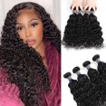 thumbnail image 1 of Amella Hair Cabello virgen brasileño Onda de agua 8A Cabello brasileño Tejido natural 4 paquetes Extensiones de cabello humano 100% sin procesar Color negro natural (14 16 18 20), 1 of 1