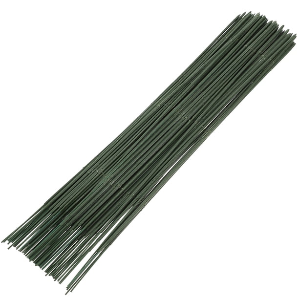 Tallos de flores hechos a mano de 100 piezas para disposiciones florales de bricolaje de alambre de alambre floral verde para elaborar flores artificiales