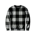 thumbnail image 2 of Men's Plaid Knit Sweater Long Sleeve Crew Neck Casual Pullover Top, 2 of 5