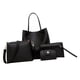thumbnail image 2 of 4 piezas de bolso de cuero para mujer, bolso de mano, bolso de hombro, bolso de hombro, bolsos Negro Colcomx Bolsos de hombro Cartera de embrague, 2 of 7