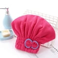 thumbnail image 2 of Toalla turbante de microfibra para el cabello, ideal para mujeres y niñas, ultra absorbente y de secado rápido, con lazo suave (rosa intenso)., 2 of 5