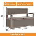 thumbnail image 2 of Uforic 70 Gallon Outdoor Storage Deck Bench with Armrests, Waterproof Lockable Storage Box for Patio, Garden, Pool & Porch, Light Brown, 2 of 9