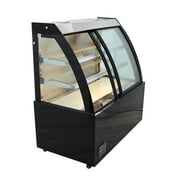Techtongda 47" Floor Curved Refrigerated Display Cabinet Cake Bakery Showcase Air-cooled 220V