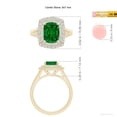 thumbnail image 5 of ANGARA Lab Grown Cushion Rectangular Emerald Double Halo Engagement Ring for Women in 14K Yellow Gold (Size-9x7mm) | May Birthstone, Anniversary, Jewelry Gift for Women | Lab-Grown Emerald Ring, 5 of 9