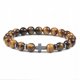 thumbnail image 4 of Pulsera de cuentas cruzadas de piedra volcánica de 8 mm de estilo europeo y americano con piedra de tigre, pino blanco y piedra de agalla negra, 4 of 5