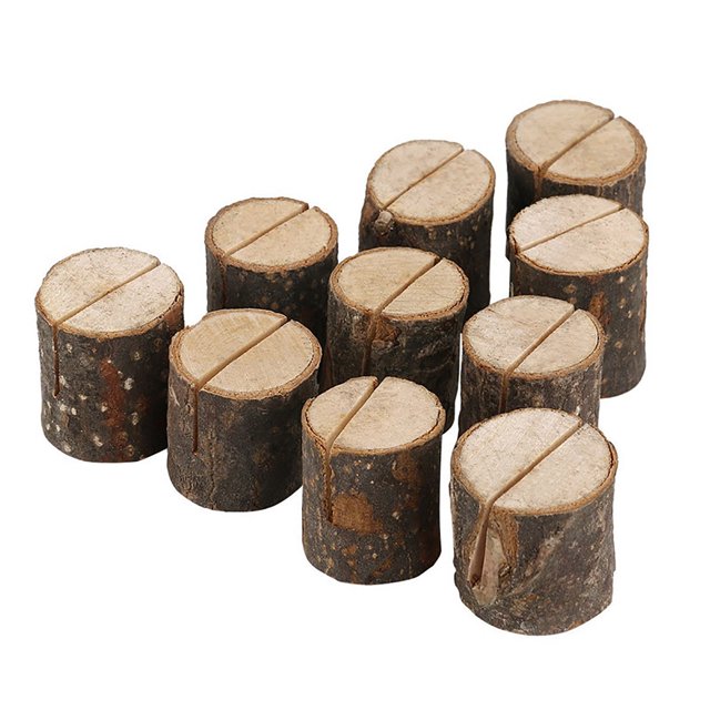 10PCS Wedding Table Photo Holder Props Crafts Ornaments Rustic Decoration Weeding Decor Creative Wooden,3.3CM