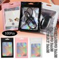 thumbnail image 2 of 100Pcs Holographic Bags with Clear Window,Resealable Bags For Small U3W5, 2 of 8