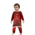 thumbnail image 2 of Onlypjs Family Matching Christmas Pajamas for Men, Women and Couples – Red Holiday Tree Glow Long Sleeve Top and Red Plaid Pants, 2 of 5