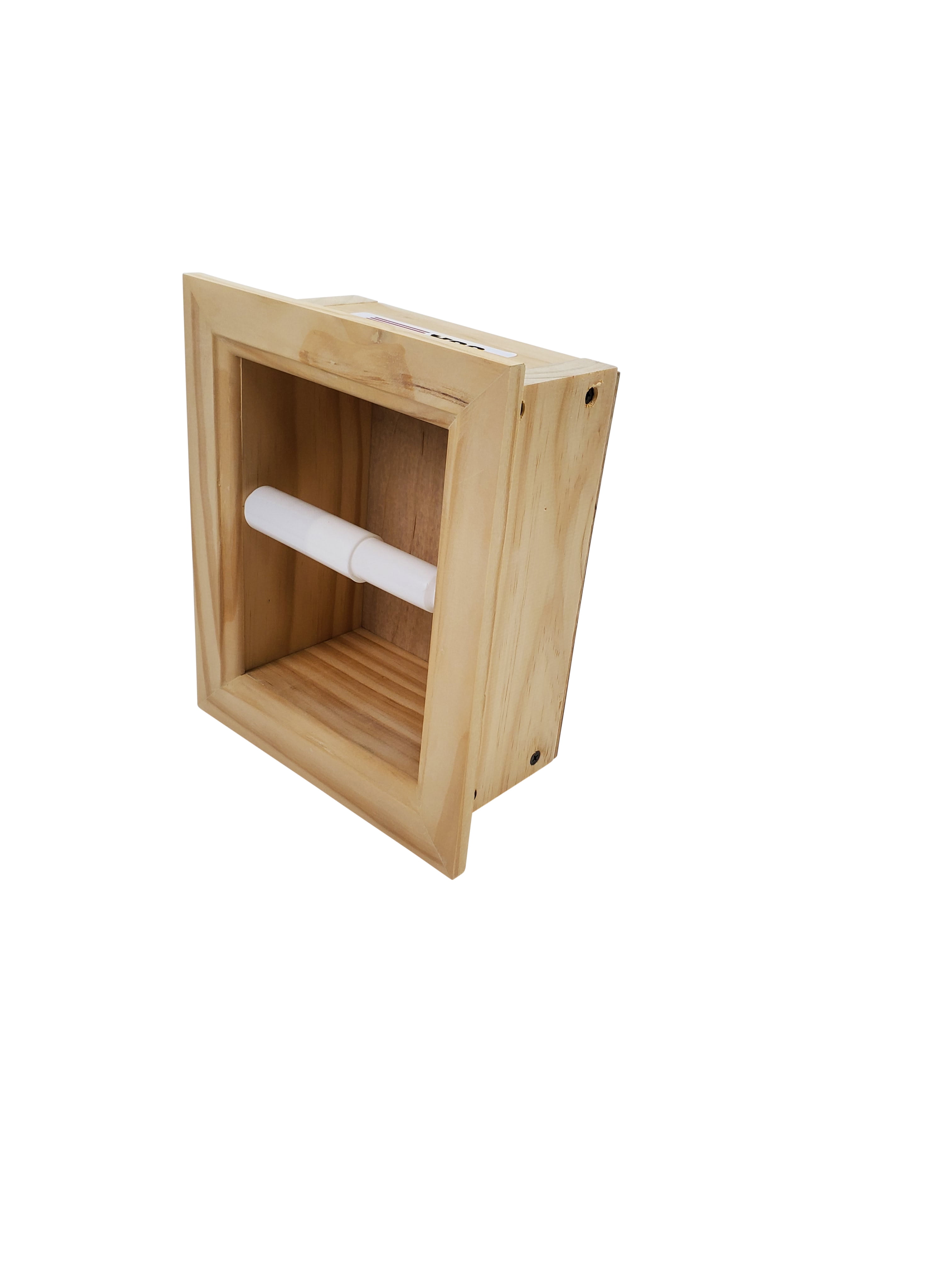 Typhon Recessed Solid Wood Toilet Paper Holder 7 x 8.5, Unfinished