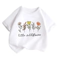 thumbnail image 4 of Girls Soft Summer Roundneck Tee For Kids With Print Comfort Fit Top For Everyday Wear Breathable Blend Shirt For Girls(White,6-8 Years), 4 of 4
