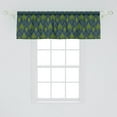 thumbnail image 2 of Wave Window Valance, Abstract Chevron Zigzag Inspired Geometric Motif Depiction in Vibrant Colors, Curtain Valance for Kitchen Bedroom with Rod Pocket, 54" X 18", Indigo Apple Green, by Ambesonne, 2 of 3