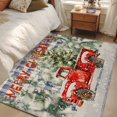 thumbnail image 4 of 3'x5' Area Rugs, Blue Plaid Christmas Indoor Outdoor Area Rug for Living Room Bedroom, Red Truck Xmas Tree Snowflake Washable Bathroom Rugs Kitchen Floor Carpet Mats Home Decor Aesthetic, 4 of 8