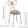 thumbnail image 4 of Modern Makeup Vanity Chair Stool,Cute Butterfly Stool Chair Ottoman Bench Metal Bench Legs Gold Dining Chair for Kitchen Bedroom Living Room (Purple Flannel, L), 4 of 13