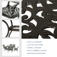 thumbnail image 3 of GDF Studio Honolulu Outdoor Cast Aluminum 7 Piece Dining Set, Hammered Bronze, 3 of 11