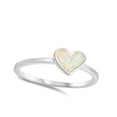 thumbnail image 4 of CHOOSE YOUR COLOR White Simulated Opal Heart Purity Love Friendship Ring Sterling Silver Band CZ Female Size 5, 4 of 4