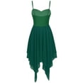thumbnail image 6 of Manyakai Womens Spaghetti Straps Flowy Chiffon Lyrical Dance Dress Modern Contemporary Dancewear Green XXL, 6 of 7
