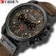 thumbnail image 2 of Relojes CURREN para hombre, marca de lujo, reloj de pulsera deportivo resistente al agua, cronógrafo, cuarzo, militar, cuero genuino, reloj Masculino Tan Jianjun unisex, 2 of 2