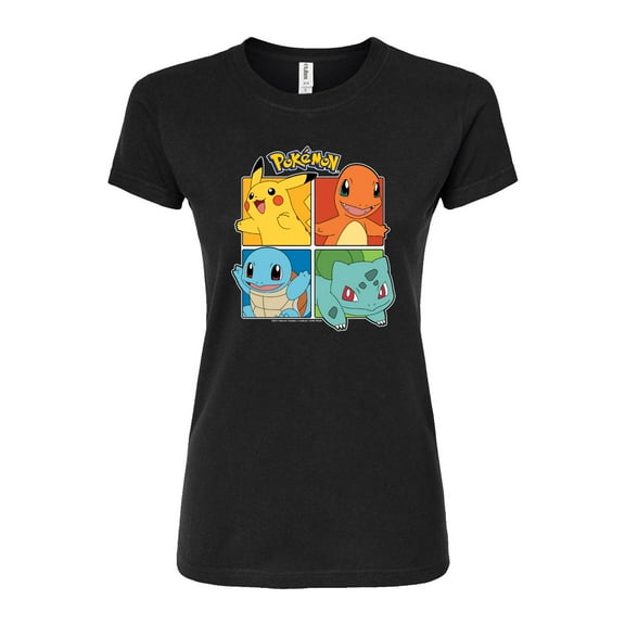Pokémon - Starter Pokémon Character Grid - Juniors Fitted Graphic T-Shirt