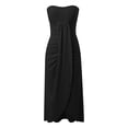 thumbnail image 3 of Women's Casual Summer Dress Sleeveless Strapless Solid Color Tunic Beach Vacation Outfit With Leggings Comfortable Breathable Flowy Backless Summer Dress Womens Loose Fit Dress Tie Waist Dress Summer, 3 of 4