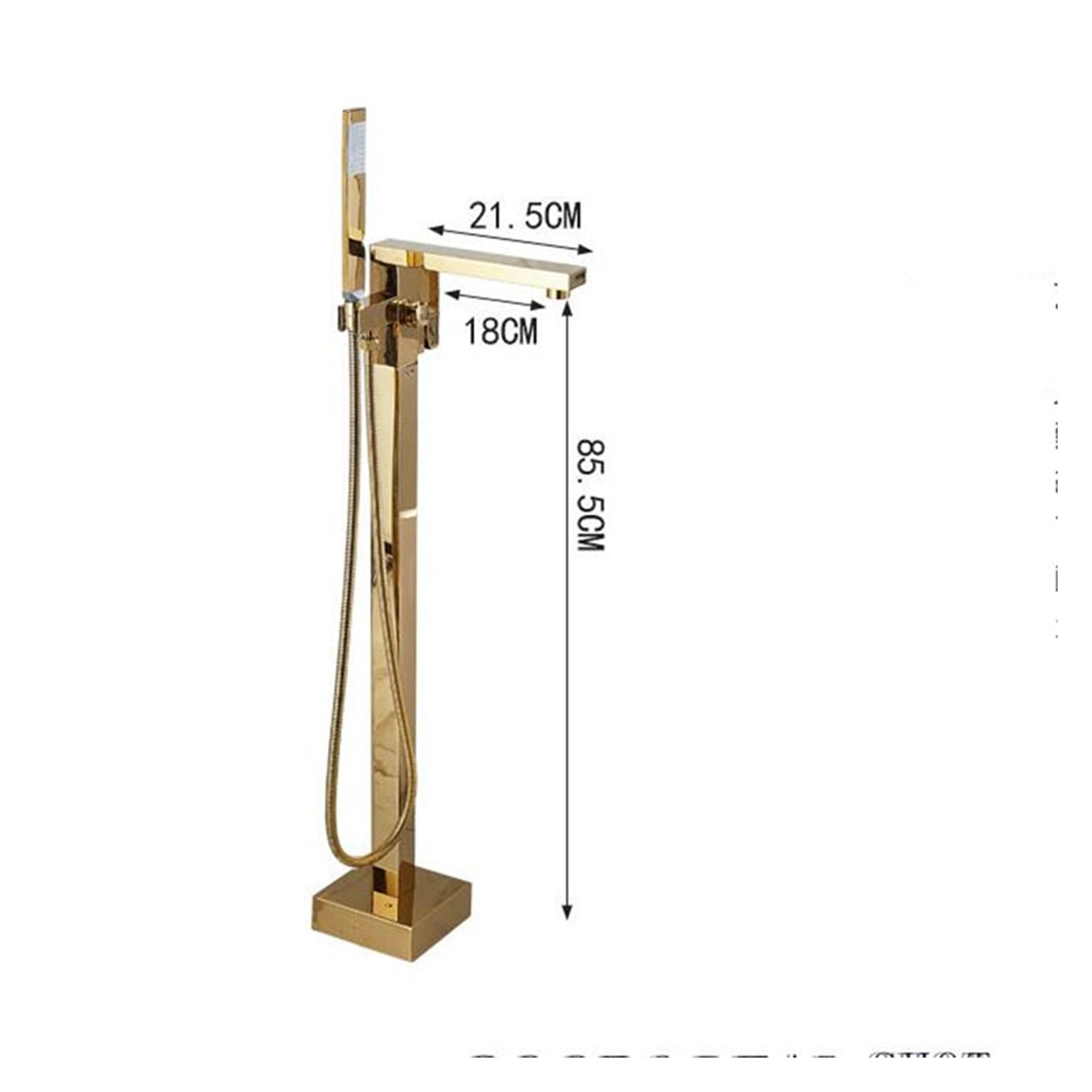 Bathroom Bathtub Faucet + Handheld Shower Free Standing Brushed Gold Luxury BathTub Mixer Taps Floor Mounted