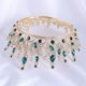thumbnail image 2 of Nvzi Tiara de boda para novia, diadema de princesa, corona de novia, joyería para el cabello con diamantes de imitación de cristal,graduación, boda, fiesta de disfraces (verde), 2 of 4