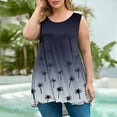 thumbnail image 2 of QIUOMBBP Women’s Oversize Tank Top Summer Loose Plus Size Comfy Loungewear Sleeveless Crew Neck Gradient T-Shirts Navy XXL, 2 of 6