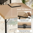 thumbnail image 3 of EBQOSK Outsunny 9.8' x 9.8' Gazebo Replacement Canopy, Gazebo Top Cover with Double Vented Roof for Garden Patio Outdoor Top Only Khaki1, 3 of 7