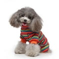 thumbnail image 4 of YUEHAO Dog Sweaters for Small Dogs Pet Clothes Home Wear Striped Pajamas High Collar Four-Legged Clothes Pet Dog Clothes (Watermelon Red, S), 4 of 7