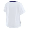 thumbnail image 3 of Women's WEAR by Erin Andrews White Baltimore Ravens Cropped Center Stripe Dolman T-Shirt, 3 of 6