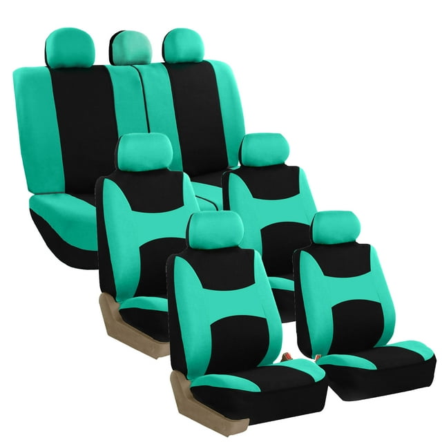 FH Group Universal Fit Car Seat Covers Flat Cloth, Split Benches for Cars, Auto, Trucks, SUV 3 Rows