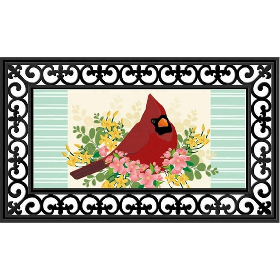 Evergreen Flag Seasonal Sassafras Interchangeable Mat and Tray Spring Floral Cardinal