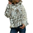 thumbnail image 5 of UPPADA Womens Funny Hoodies Ghost Face Print Graphic Hoodies Cute Funny Hooded Sweatshirt Vintage Pullover Tops Casual Long Sleeve Shirts Womens Hoodies Graphic Vintage Beige,XL, 5 of 6