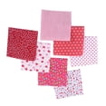 thumbnail image 4 of 7 Pcs Tissu Patchwork Imprimé Coton Couture Quilting Scrapbooking Artisanat Carré, Rouge, 4 of 7