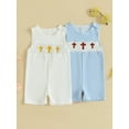 thumbnail image 3 of Suealasg Baby Summer Overall Romper Cross Embroidery Sleeveless Jumpsuit for Newborn Girls Boy Cute Clothes, 3 of 7