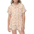 thumbnail image 1 of Little Girls Pajama Set Graphic Print Button Down Homewear Set Classic Loungewear Boy Pajamas Size 4T 5T, 1 of 3