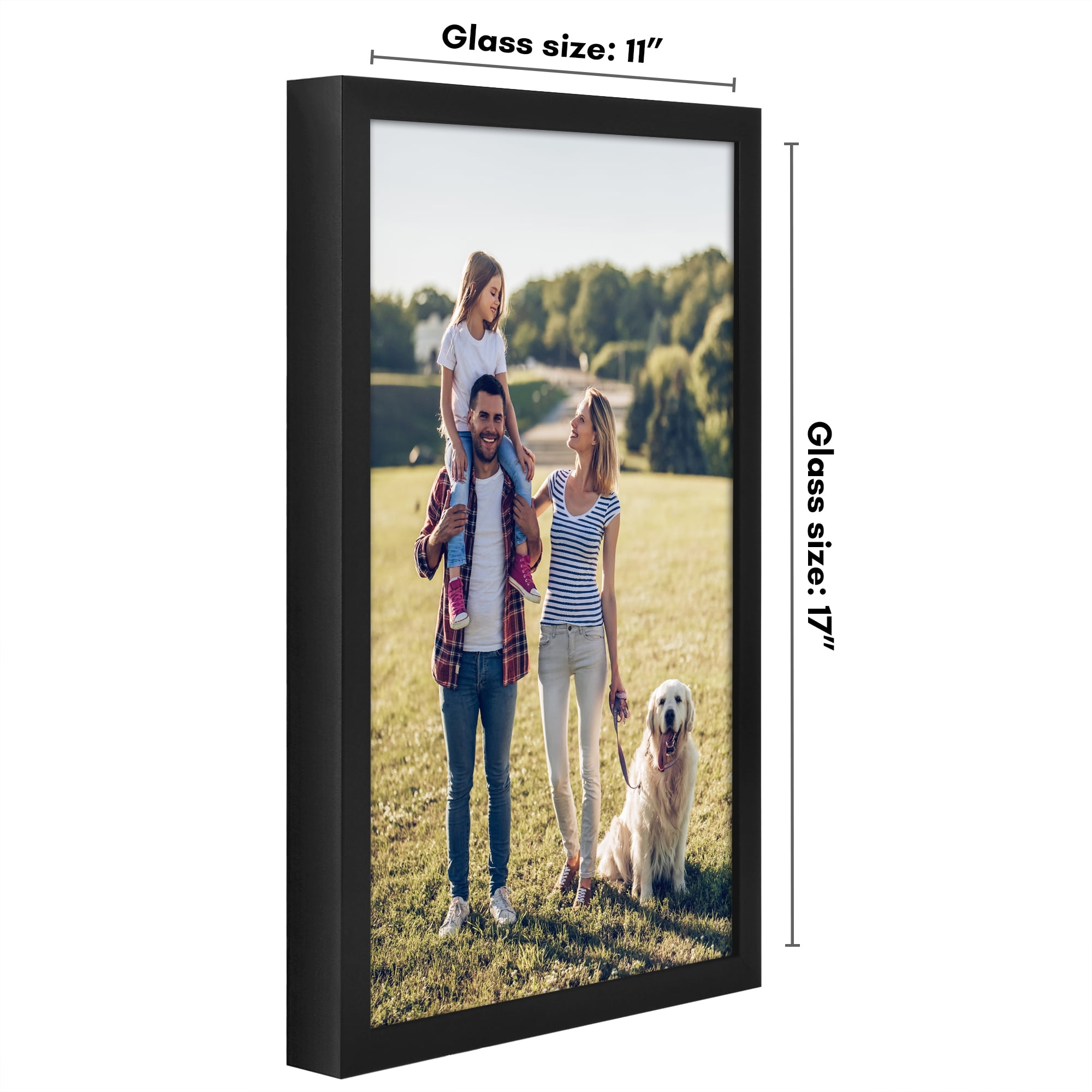 Americanflat 11x17 Picture Frame with Polished Plexiglass Soho Collection Gallery Style Deep Molding - Black