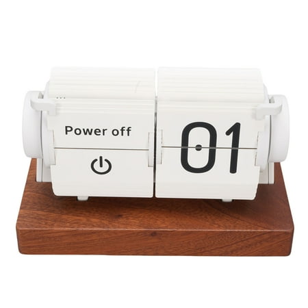 Nieyigj Flip Desk Clock Mechanical Battery Powered Automatic Page Turning Alarm Clock White (11x6x6 cm / 4.3x2.4x2.4 inches)