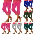 thumbnail image 1 of Dazajoo 2 Pack Capri Leggings for Women Tummy Control Yoga Workout Cropped Pants Basic Solid Color Knee Length Running Legging Capris,Green,XXL, 1 of 7