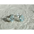 thumbnail image 2 of Natural Faceted Aquamarine 925 Sterling Silver Teardrop Pear Stud Earrings, 2 of 2