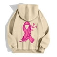 thumbnail image 5 of Breast Cancer Zip Up Hoodie for Women Pink Ribbon Graphic Jackets Fall Winter Oversized Sweatshirt with Pocket, 5 of 6