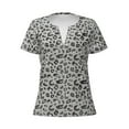 thumbnail image 2 of Fuzoiu Wild Animal Leopard Print Print Women's V-Neck T-Shirt,Women's Short Sleeve Top, Comfortable for Work, Leisure, and Sports, 2 of 7