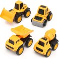 thumbnail image 3 of Construction Vehicles Truck Toys Set Fun Mini Pull Back Car Road Sign for Kids, 3 of 10