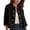 Black, variant on Women's Casual Half Sleeve Crop Top with Button Down Collar, Solid Color Active Fit Blouse for Spring and Summer Fashion, Comfortable Daily Wear Shirt