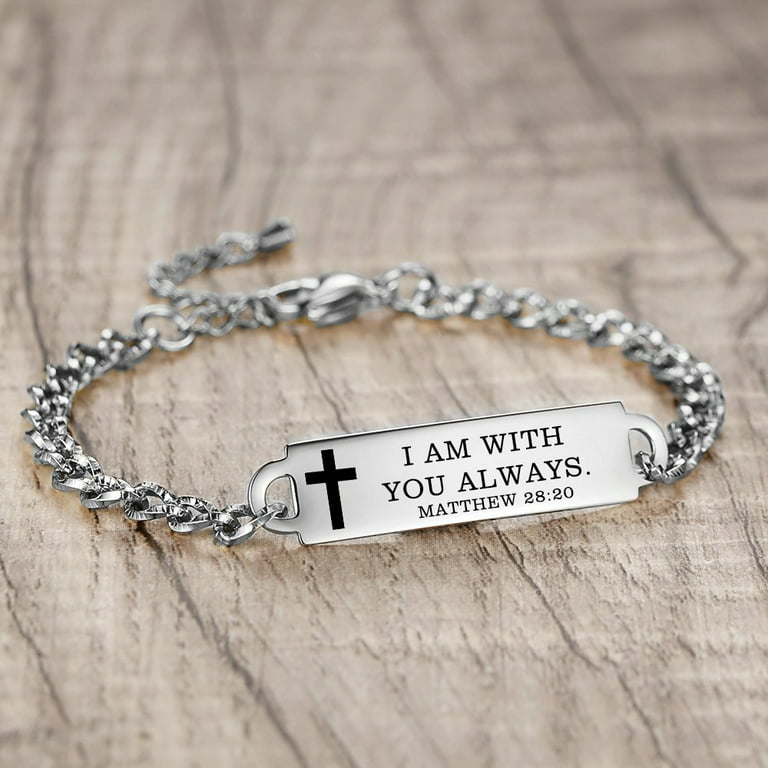 Quote Faith Christian Bible Verses bracelets Adjustable Stainless Steel  Cross Bracelets, God Bracelet Gift Idea for women, for her for Love