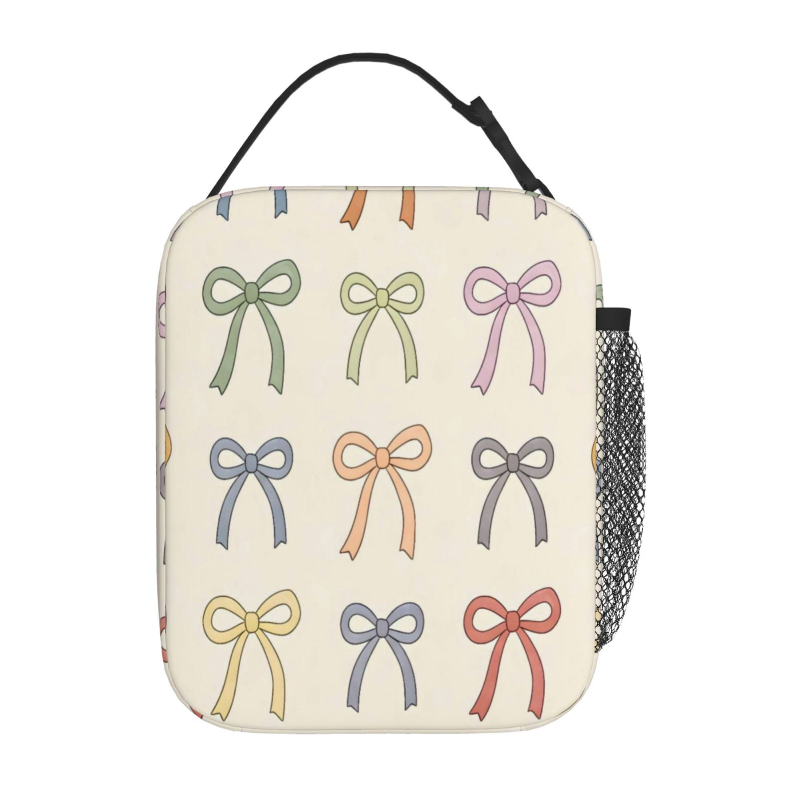 Lunch Bag For Women Men Insulated Portable Lunch Box Bento Box Office Picnic Travel Cooler Bag Colorful Bows (4)