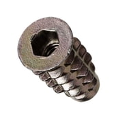 Hex Drive Threaded Insert, #10-24 Int Thrd Sz, 25/32 in L, 29/64 in Dia., Zinc Alloy, Plain, 50 PK