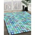thumbnail image 2 of Ahgly Company Indoor Rectangle Patterned Tron Blue Area Rugs, 3' x 5', 2 of 6