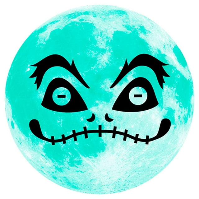 Adhesivo de pared redondo y luminoso con forma de luna para habitación infantil, ideal para Halloween. mueca 2