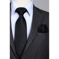 thumbnail image 3 of Black Plaid Mens Ties Handkerchief Elegant Formal Necktie & Pocket Square Set Dress Ties for Men, 3 of 11